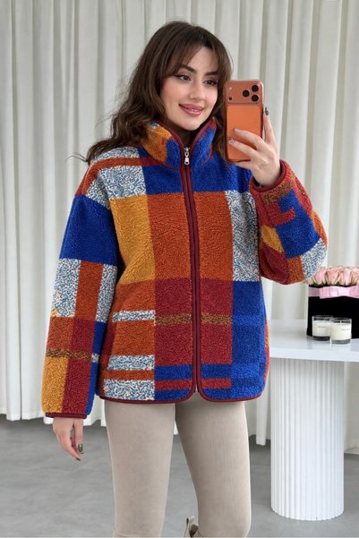 MaziButik Zippered Plush Jacket