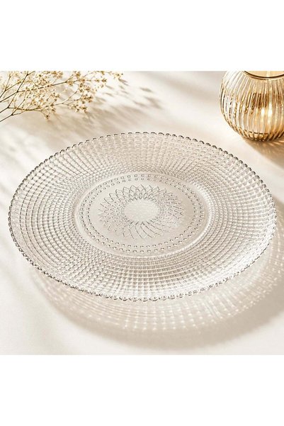 Reduceri Engros Glass Plate 6/ Top Bottom Set, Sheer 27cm, Floral Pattern