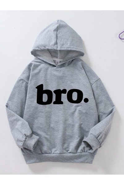 OVER HEAD Female Bro. Printed 3 Thread Oversized Hoodie Sweatshirt