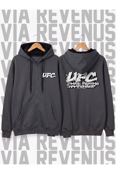 Vordevia Cardigan unisex cu glugă, imprimat în față și în spate