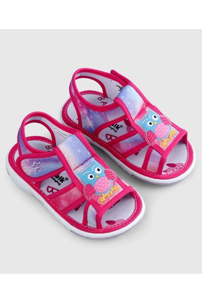 Cute Walk by Babyhug Sandals With Velcro Closure & Bird Applique - Pink