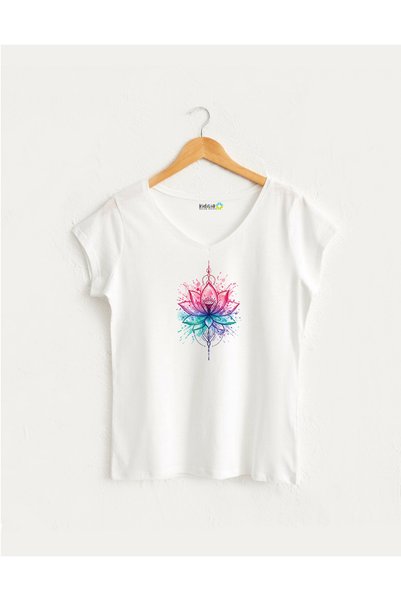 Kidilia Double Color Lotus V-Neck T-Shirt