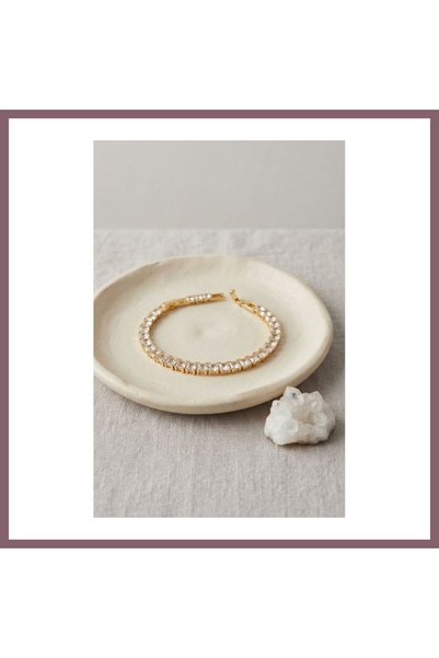 Generic Brand Brass Gold Color Square Zircon Stone Waterway Women's Bracelet ...