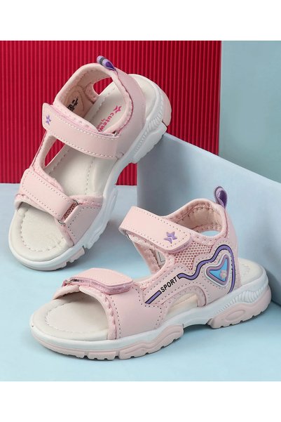 Cute Walk by Babyhug Velcro Closure Sandals With Floral Applique - Pink Onlin...