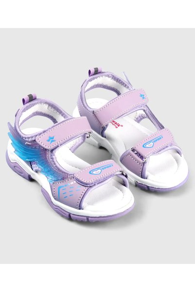 Cute Walk by Babyhug Velcro Closure Sandals with Sport Print - Purple