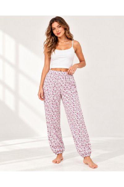 Nova Earth Art Women's Floral Patterned Elastic Waist Comfortable Cut Casual ...