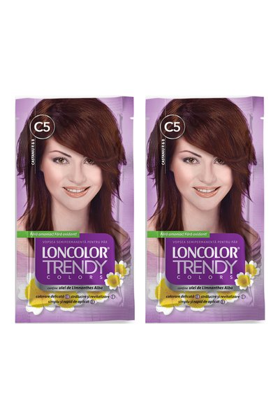 Trendy Col 2x ΣΥΣΚΕΥΑΣΙΑ Loncolor Μοντέρνα Χρώματα C5 R&B Καστανό ημιμόνιμη β...