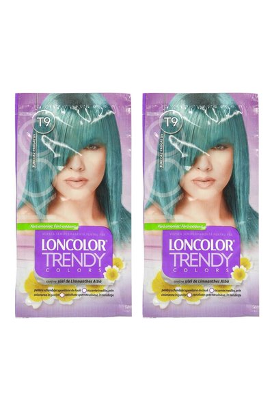 Loncolor Pachet 2x Vopsea trendy T9 PROGRESSIVE TURQUOISE 2x25 ML