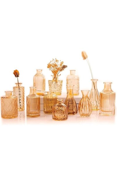 THE WHITE SHOP مزهرية زهور، 12 قطعة باللون الأزرق لتزيين طاولات حفلات الزفاف
