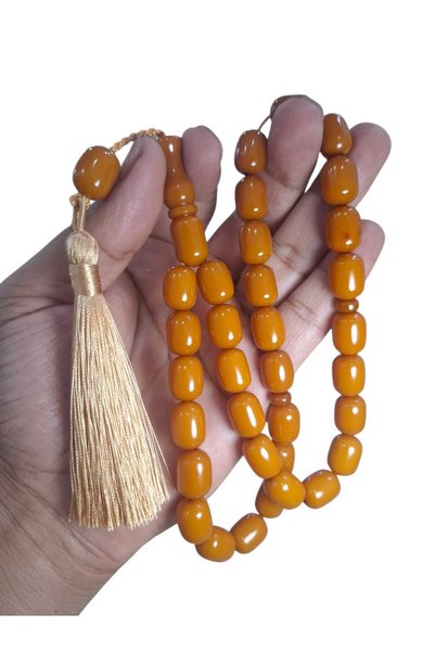 Cekke Tesbih Original Oven-Fried Antique Crimped Amber 11*15 mm Prayer Beads ...