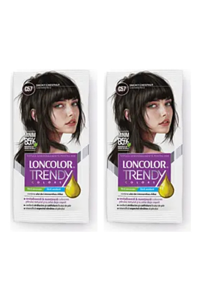 Loncolor Διπλή συσκευασία Ημιμόνιμη βαφή μαλλιών χωρίς αμμωνία C57 ψυχρό καστ...