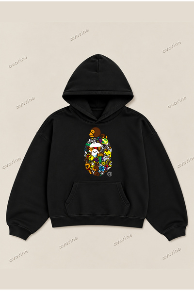 Moon Dancer Hanorac unisex Bape Animals, confortabil, supradimensionat, 100% ...