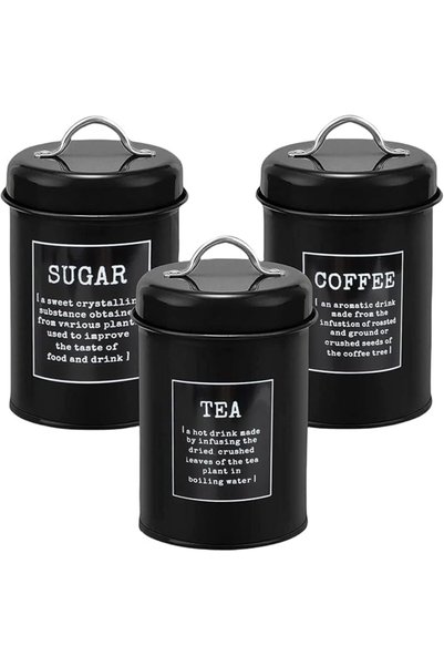 GENERAL Toriseek Set of 3 Airtight Kitchen Canister Decorations with Lids, Te...