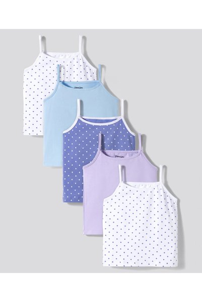 Primo Gino Cotton Elastane Knit Sleeveless Slips with Star Print (Pack of 5) ...