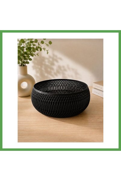 Generic Brand 3D Printed Decorative Fruit Basket - Modern Mesh Patterned Desk...