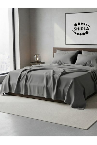 SHIPLA HOME Единичен памучен нееластичен долен чаршаф