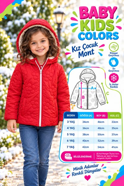 baby kids colors Dečija vodootporna i vetrootporna jakna sa cvetnim dezenom i...