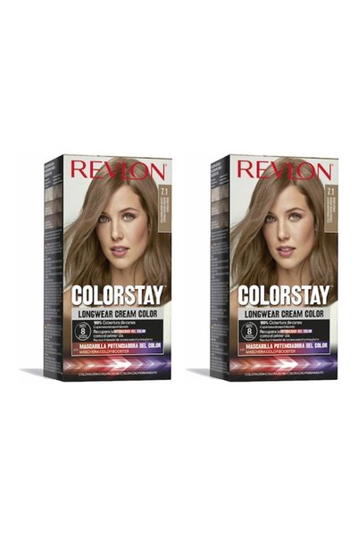 Revlon 2x ΠΑΚΕΤΟ Βαφή Μαλλιών Colorstay Αρ. 7.1 (Ανοιχτό Ξανθό)