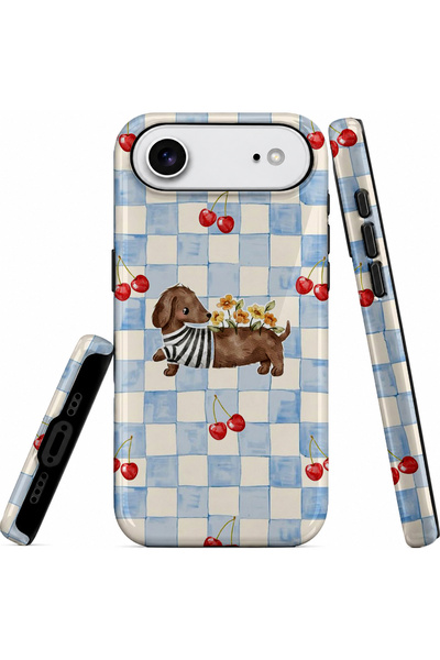 EDELFU متوافق مع iPhone 17 AiR - غطاء مزدوج الطبقات بتصميم الكرز والزهور، غلا...