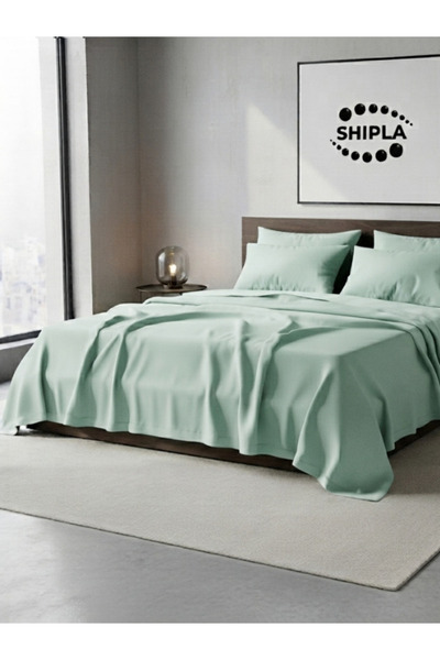 SHIPLA HOME Единичен памучен нееластичен долен чаршаф