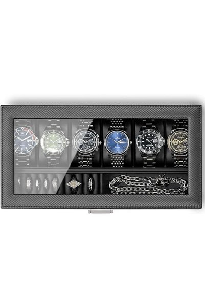 VLANDO Automatic Double Watch Winder - Watch Winder Box with Men Jewelry Orga...
