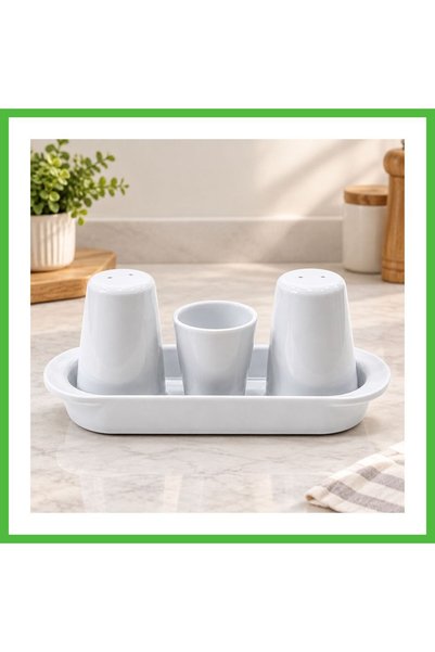 Generic Brand Gözde White Salt and Pepper Shaker Set Arz