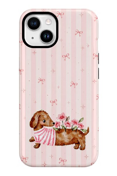 EDELFU متوافق مع iPhone 15 PLUS / 14 PLUS - تصميم زهور داشهند، غطاء مزدوج الط...