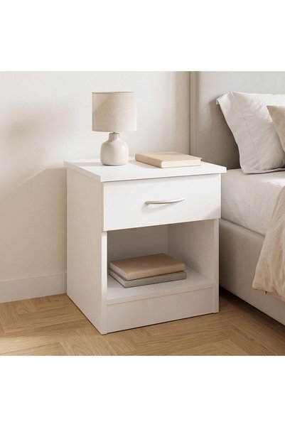 pako world Bedy pakoworld κομοδίνο λευκό 40x34x42εκ.