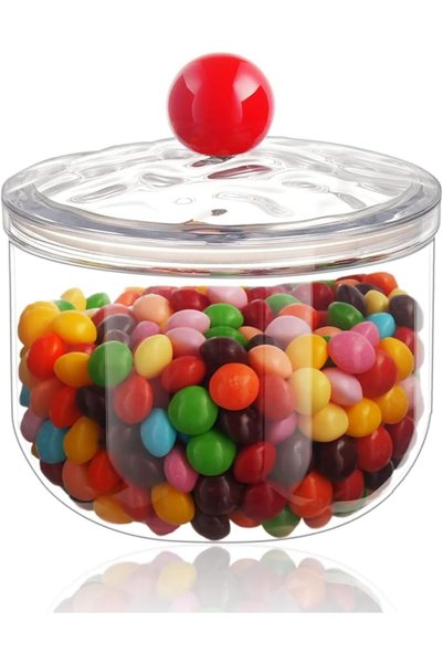 TERRIFI 30 Oz Candy Jars with Lids, Clear Plastic Cookie Storage Containers A...