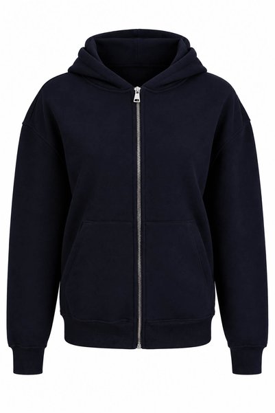 trender Zippered Navy Blue Women's Sweatshirt 2850