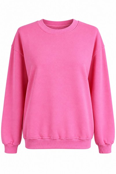trender O Neck 3 Thread Pink Women's Sweatshirt 27Kdt1000011