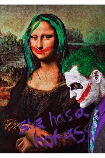 BLANKD Mona Lisa and Joker Pop Art Metal Poster - Magnetic Wall Art Print