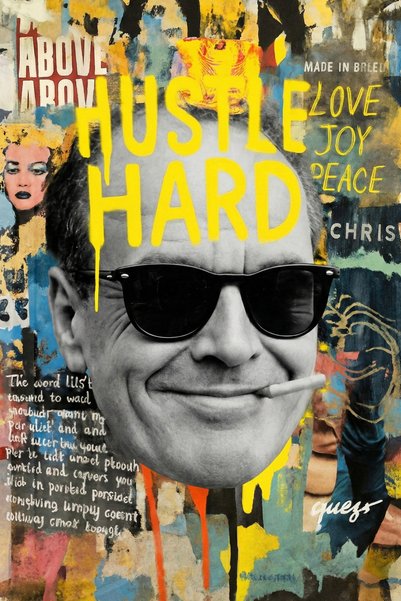 BLANKD Hustle Hard - Urban Icon Graffiti Metal Poster - Magnetic Wall Art Print