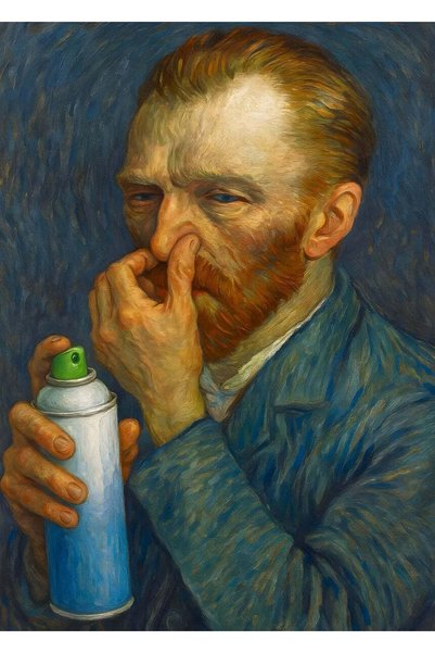 BLANKD Van Gogh Funny Bathroom Toilet Metal Poster - Magnetic Wall Art Print