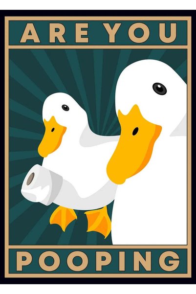 BLANKD Are You Pooping Duck Cartoon Funny Metal Poster - Magnetic Wall Art Print