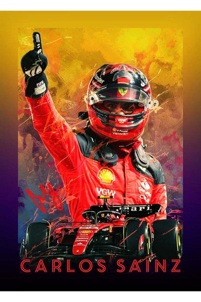 BLANKD Carlos Sainz Racing Metal Poster - Magnetic Wall Art Print
