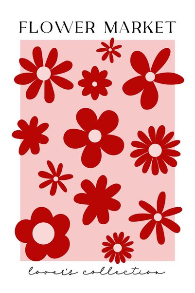 BLANKD Flower Market Love Metal Poster - Magnetic Wall Art Print