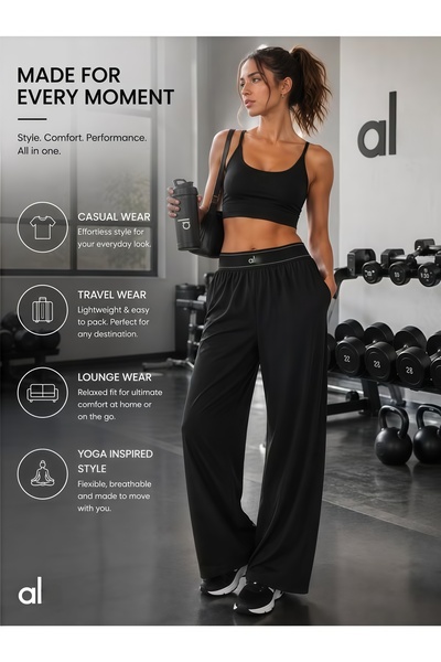 Generic Brand aloalo yoga Women's High-Waist Wide Leg Lounge Pants –Lightweig...
