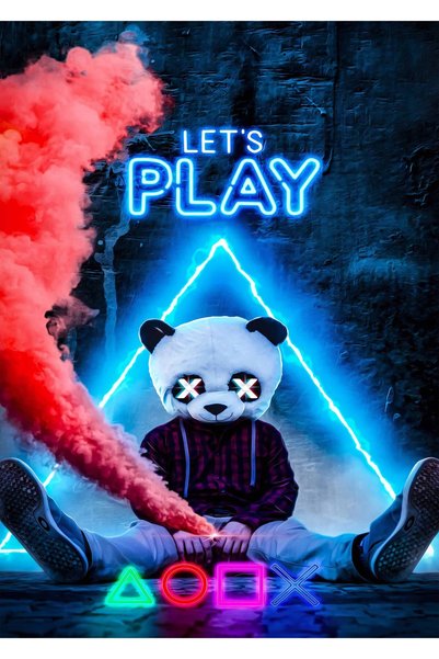 BLANKD Lets Play Gaming Metal Poster - Magnetic Wall Art Print