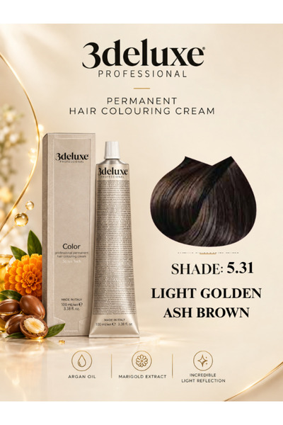 3Deluxe Professional Hair Color Cream With Argan Oil & Marigold Extract Light...