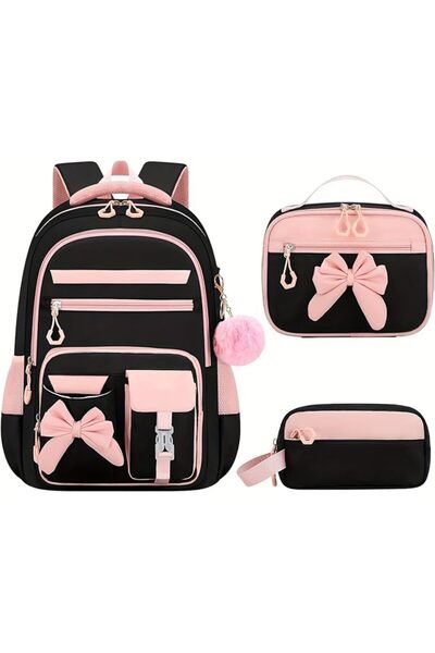 Winsoyya 3pcs Girls Backpack With Lunch Box & Pencil Case, Cute Rabbit Kids S...