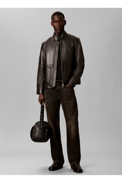 Calvin Klein LV04LH408GUB1_LS HARRINGTON LAMB L Siyah Erkek Dik Yaka Ceket