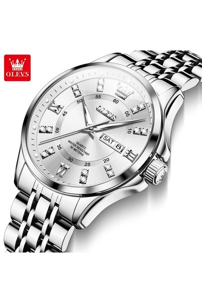 Bluejw OLEVS 3620 Original Men's Chronograph Quartz Watch Auto Date Stainless...