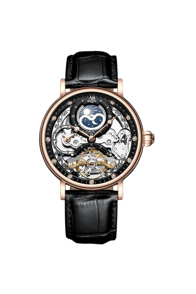 Bluejw KINYUED Top Brand Men's Automatic Mechanical Watch Leather Strap Casua...