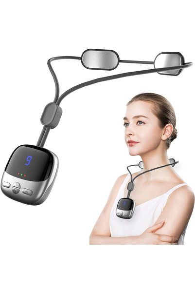 MACON Clefairy Portable Neck Massager with Heat, Electric Pulse, 4 Modes, 9 L...