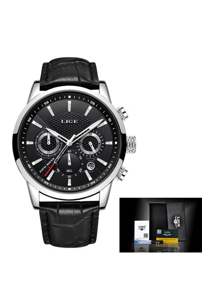 Bluejw ساعة LIGE 9866 رجالية أنيقة كلاسيكية متعددة الوظائف مع عرض التقويم، سا...