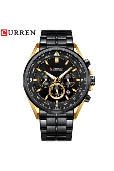 Bluejw ساعات CURREN الفاخرة للرجال، ساعات يد رياضية أنيقة، ساعة كرونوغراف كوا...