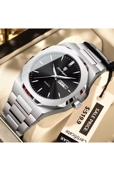 Bluejw POEDAGAR 825 Men's Luxury Stainless Steel Quartz Watches Waterproof Mi...