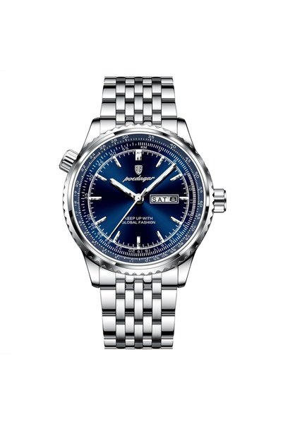 Bluejw POEDAGAR 673 Classic Multi-function Men's Quartz Watch Steel Strap Wat...
