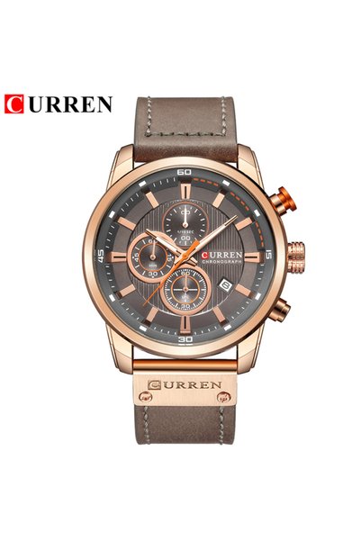 Bluejw ساعة يد رجالية فاخرة CURREN 8291، ساعة رياضية أنيقة بحزام جلدي، ساعة ك...